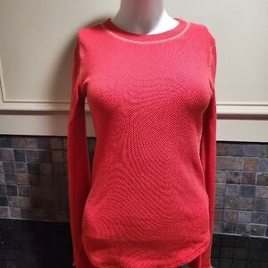 Free People Red Women's Waffle Shirt